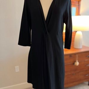 Eileen Fisher tunic top, pullover style, black, 3/4 sleeve, stretchy, size M